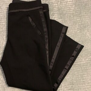 LOFT Black Marisa Tuxedo Stripe Pants